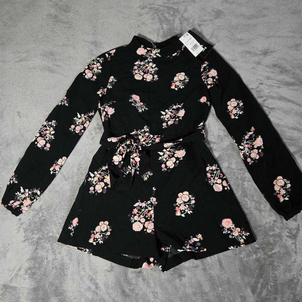 Floral Black Jumpsuit